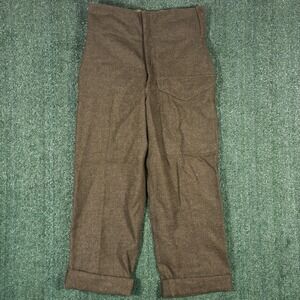 Vintage 1950s Military Battle Dress Wool Trousers Green Mens Size 33X26